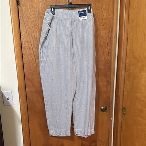 Old Navy Striped linen Pants - Blue and White